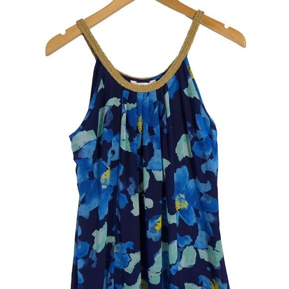 Charming Charlie Maxi Dress Womens Small Blue Floral Sleeveless Long - Picture 3 of 10